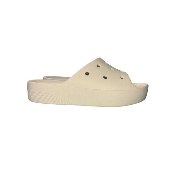 Crocs Classic Platform Slide Bone Beige Women Casual Sandals Slippers 208180-2Y2 - Picture 5 of 10